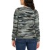  Ladies' Printed Cozy Top, Gray, Large