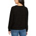  Ladies' Printed Cozy Top, Black, Large