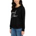  Ladies' Printed Cozy Top, Black, Large