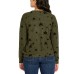  Ladies' Printed Cozy Top, Green, X-Large