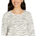  Ladies' Printed Cozy Top, White, Large