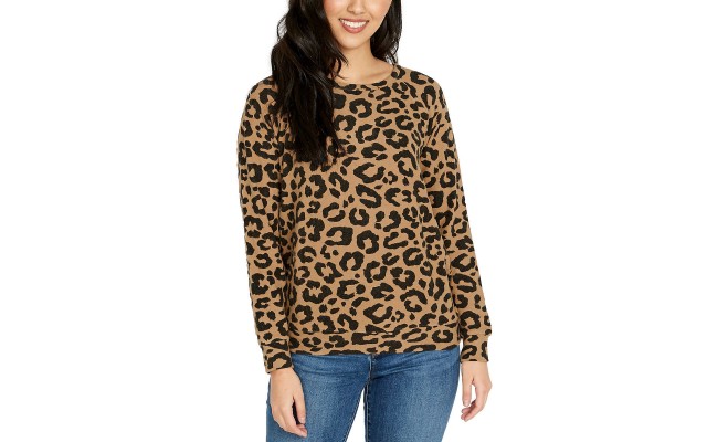  Ladies' Printed Cozy Top, Gold, Small
