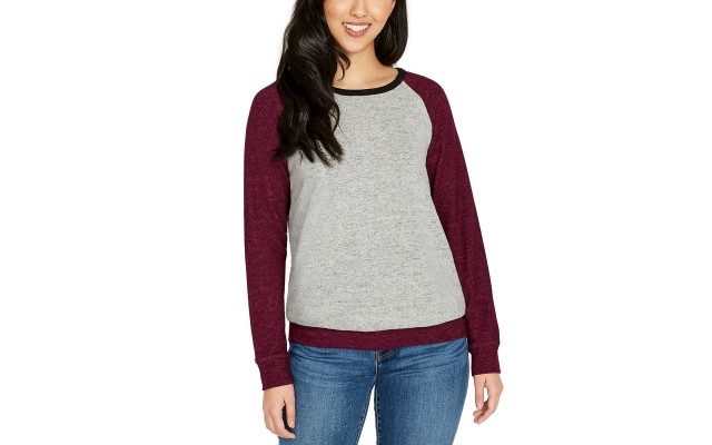  Ladies' Printed Cozy Top, Red, Large