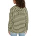  Ladies' Striped Hoodie, Green, X-Large