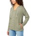  Ladies' Striped Hoodie, Green, X-Large