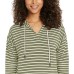  Ladies' Striped Hoodie, Green, Large