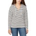  Ladies' Striped Hoodie, White, Large