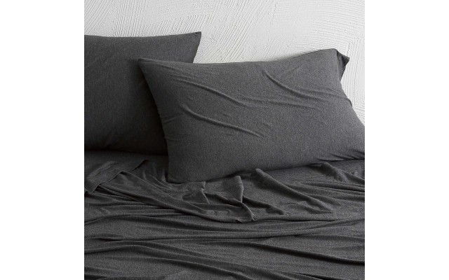  Modern Cotton Jersey 4-piece Sheet Set, Dark Gray, King