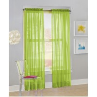 Calypso Voile Sheer Rod Pocket Curtain Panel, 63″ L x 59″ W