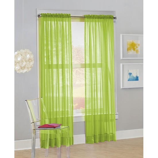 Calypso Voile Sheer Rod Pocket Curtain Panel, 63″ L x 59″ W