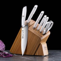 Cangshan L1 Series 7-piece German Steel Forged Knife Set, White