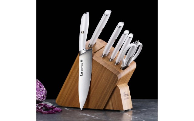  L1 Series 7-piece German Steel Forged Knife Set, White