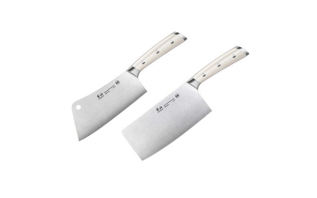  S1 Series German Steel Forged 2-piece Cleaver Knife Set, White