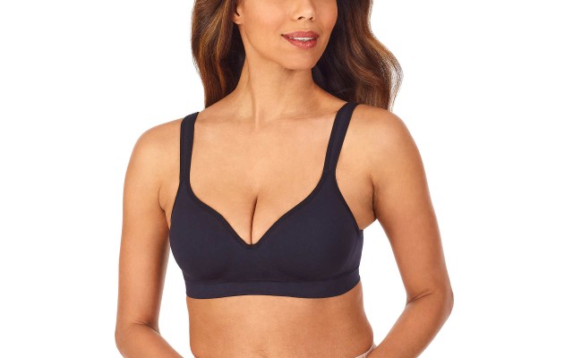  Ladies' Wirefree Bra, 2-pack, Black, Large