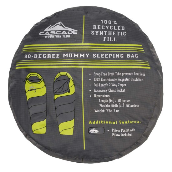  30-Degree Mummy Sleeping Bag with pillow