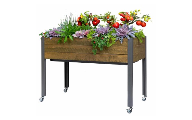  Self-Watering Elevated Spruce Planter, Brown