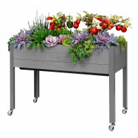 CedarCraft Self-Watering Elevated Spruce Planter, Gray