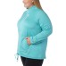  Ladies' Quarter Zip Fleece Jacket, Teal, XX-Large