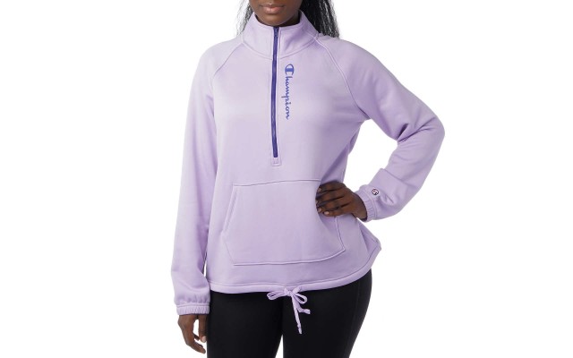 Ladies' Quarter Zip Fleece Jacket, Purple, XX-Large