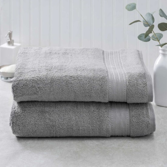  100% Hygrocotton 2-piece Bath Towel Set, Gray