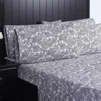 Charisma Microfiber Sheet Set, Black, California King