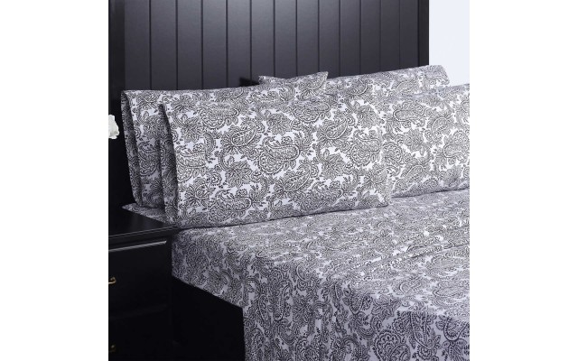 Charisma Microfiber Sheet Set, Black, California King