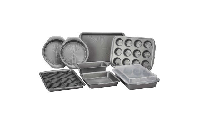  Symmetry Non-Stick 10-piece Bakeware Set, Gray