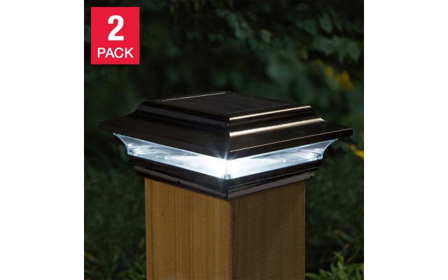  4x4 Aluminum Imperial Solar Post Cap, 2-Pack, Black