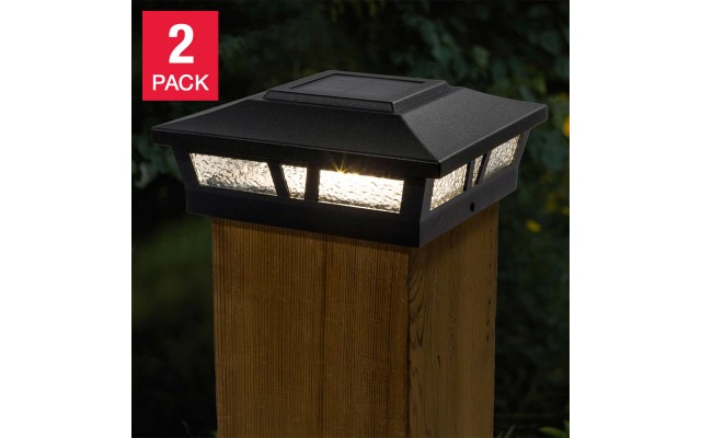 Classy Caps 6x6 Aluminum Oxford Solar Post Cap, 2-pack, Black