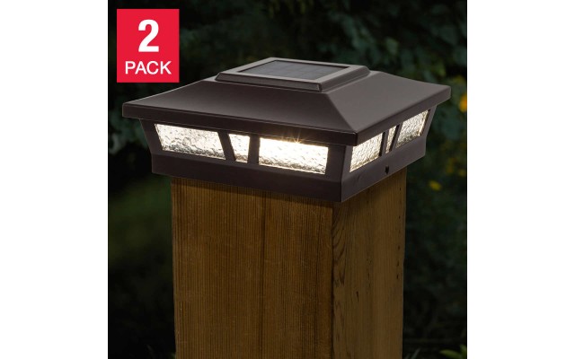 Classy Caps 6x6 Aluminum Oxford Solar Post Cap, 2-pack, Brown