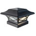 Classy Caps Kingsbridge Dual Lighted Solar Post Cap, 2-pack, Black