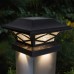 Classy Caps Kingsbridge Dual Lighted Solar Post Cap, 2-pack, Black