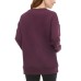  Ladies' Oversized Crewneck with Pocket, Purple, Large