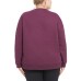  Ladies' Oversized Crewneck with Pocket, Purple, Medium