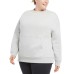  Ladies' Oversized Crewneck with Pocket, Gray, Large