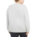  Ladies' Oversized Crewneck with Pocket, Gray, Large