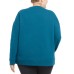  Ladies' Oversized Crewneck with Pocket, Blue, Large