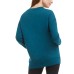  Ladies' Oversized Crewneck with Pocket, Blue, Large