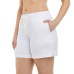  Ladies' Soft Active Short, 2-pack, White, Large