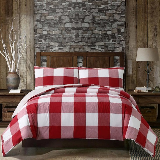  3-piece Comforter Set, Red, King