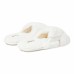  Ladies' Crossband Slipper, White, Large