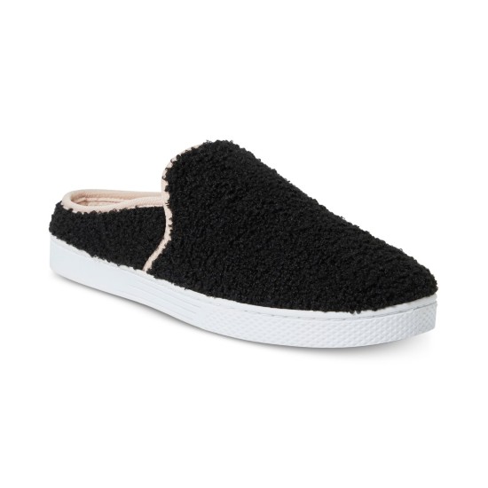  Micro Curly Pile Clog Slippers Black
