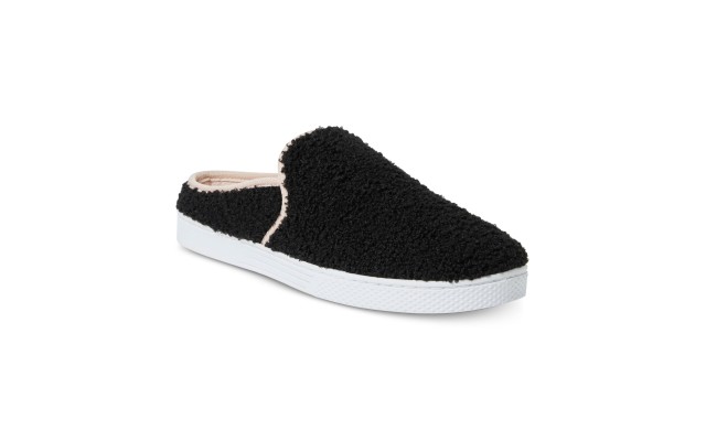  Micro Curly Pile Clog Slippers Black