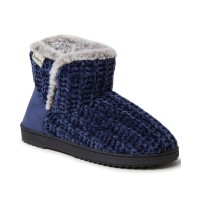 Dearfoams Women’s Fairisle and Solid Chenille Knit Boot Slipper