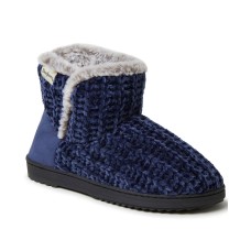 Dearfoams Women’s Fairisle and Solid Chenille Knit Boot Slipper