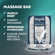 Degree Maximum Recovery Massage Bar Epsom Salt+ Charcoal Extract 5.3 oz,