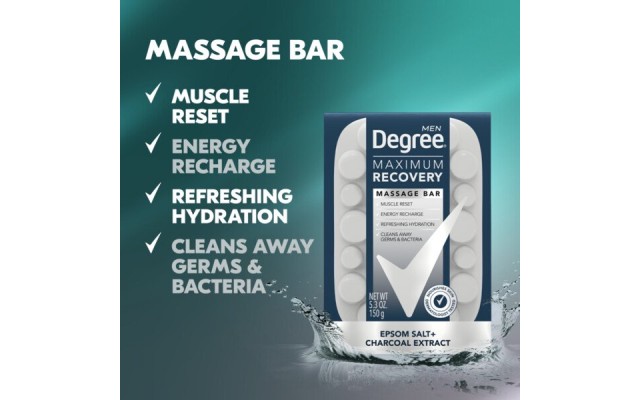  Maximum Recovery Massage Bar Epsom Salt+ Charcoal Extract 5.3 oz,