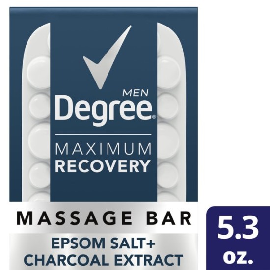  Maximum Recovery Massage Bar Epsom Salt+ Charcoal Extract, White, 4-Pack