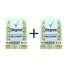 Degree Maximum Recovery Massage Bar Soap Eucalyptus Epsom Salt 5.3 Oz. 2 Pack