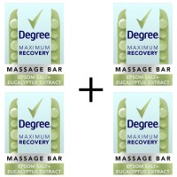 Degree Maximum Recovery Massage Bar Soap Eucalyptus Epsom Salt 5.3 Oz. 4 Pack